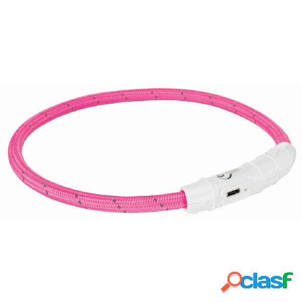 Trixie Aro con Luz Flash USB Rosa M-L