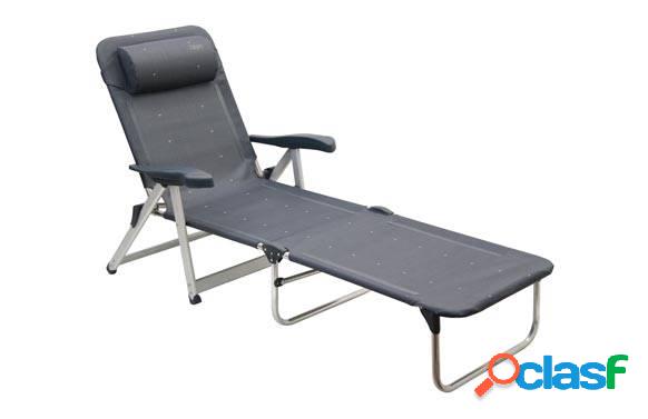 Tumbona de aluminio reforzado plegable Crespo en color Gris
