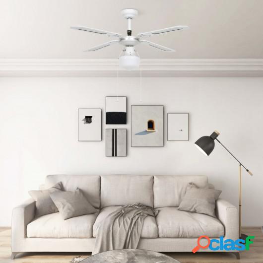 Ventilador de techo con lámpara blanco 106 cm