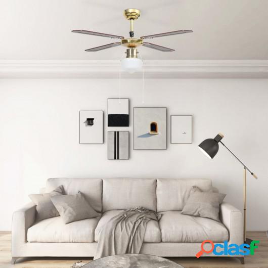 Ventilador de techo con lámpara marrón 106 cm