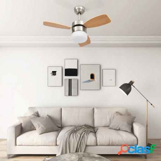 Ventilador de techo lámpara mando distancia marrón claro