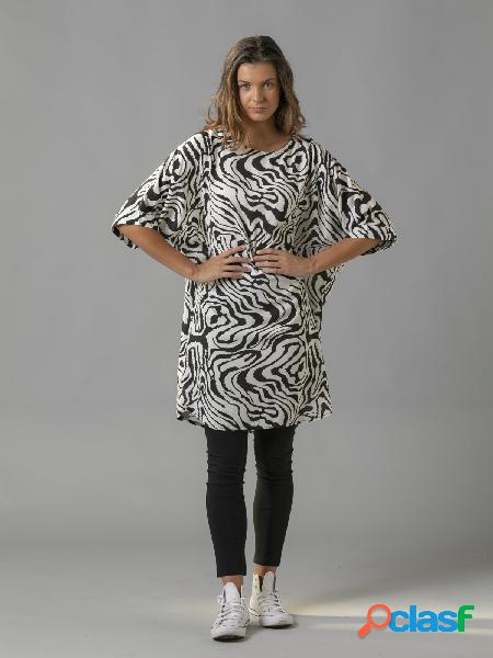 Vestido estampado cebra Negro