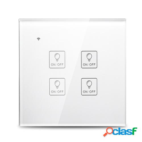 Wi-Fi Smart Wall Touch Interruptor de luz Panel de vidrio