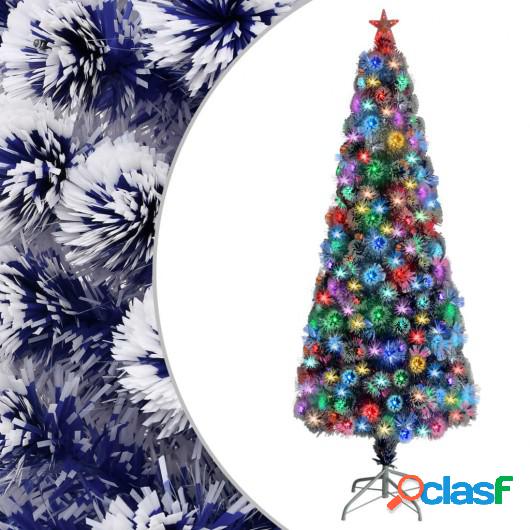 Árbol de Navidad artificial LED fibra óptica blanco azul