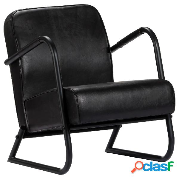 vidaXL 282902 Relax Armchair Black Real Leather