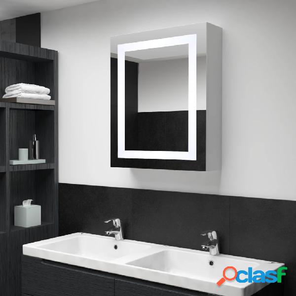 vidaXL Armario de cuarto de baño con espejo y LED 50x13x70