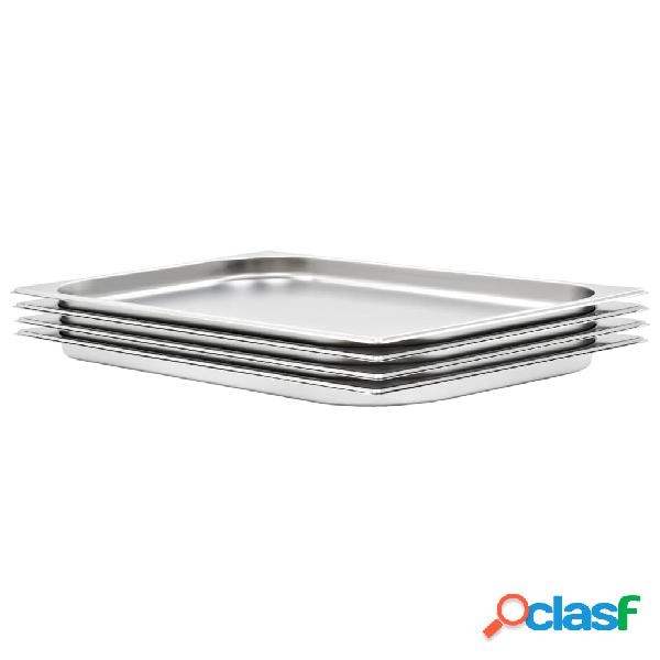 vidaXL Bandejas Gastronorm 4 unidades GN 1/1 20 mm acero