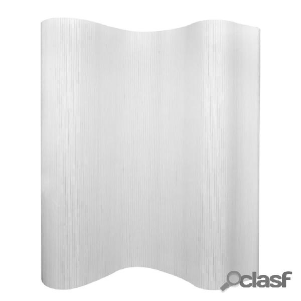 vidaXL Biombo divisor bambú blanco 250x165 cm