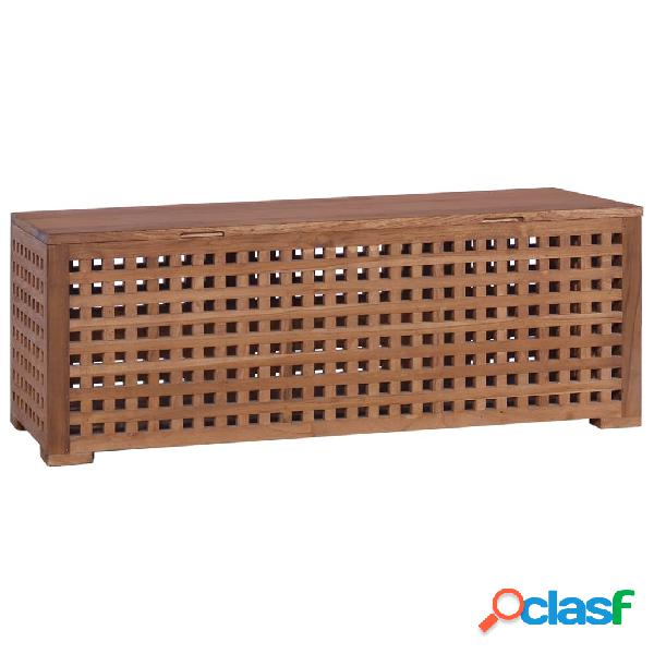 vidaXL Caja de cuerda de madera maciza de teca 110x40x40 cm