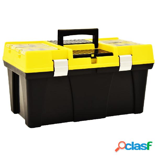 vidaXL Caja de herramientas de plástico amarillo