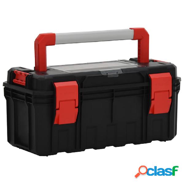 vidaXL Caja de herramientas negra y roja 55x28x26,5 cm