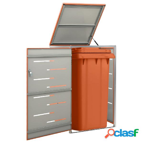 vidaXL Cobertizo contenedor basura individual acero inox