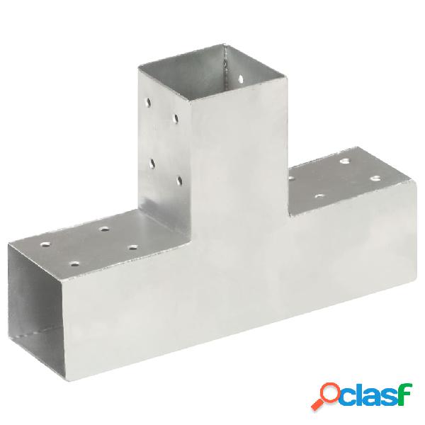 vidaXL Conectores de postes en forma de T metal galvanizados