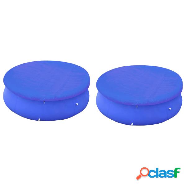 vidaXL Cubiertas para piscina 2 uds piscina elevada redonda