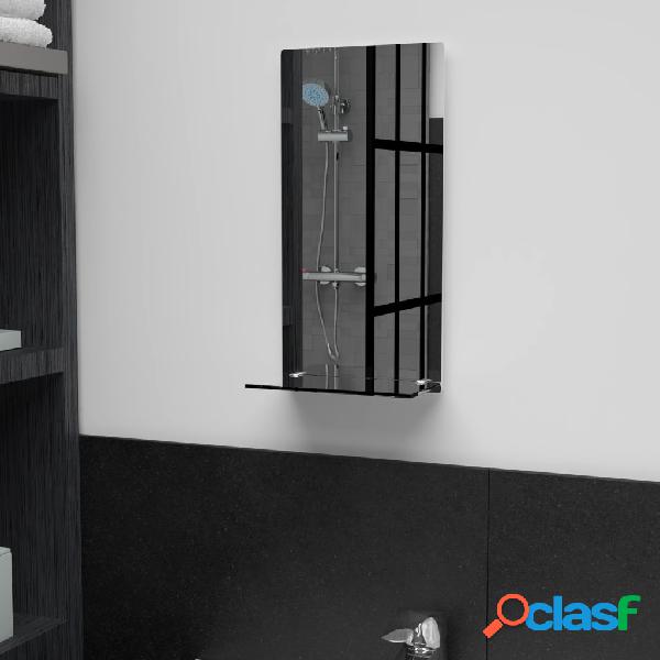 vidaXL Espejo de pared con estante de vidrio templado 20x40