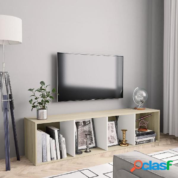 vidaXL Estantería/mueble para TV blanco y roble Sonoma