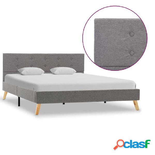 vidaXL Estructura de cama de tela gris claro 140x200 cm