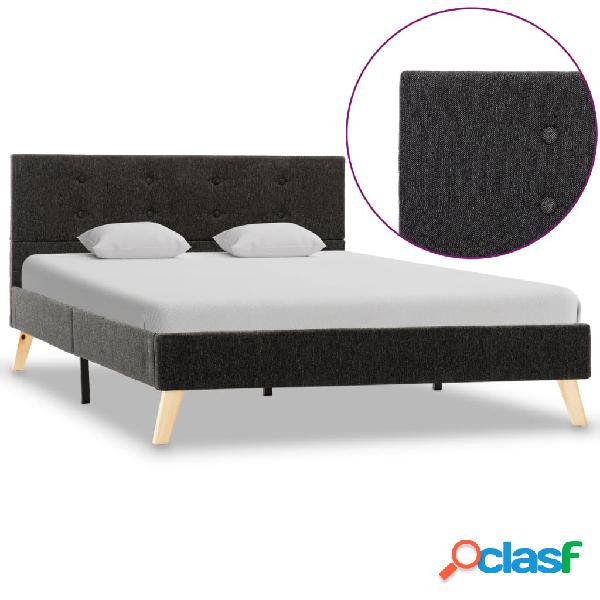 vidaXL Estructura de cama de tela gris oscuro 120x200 cm