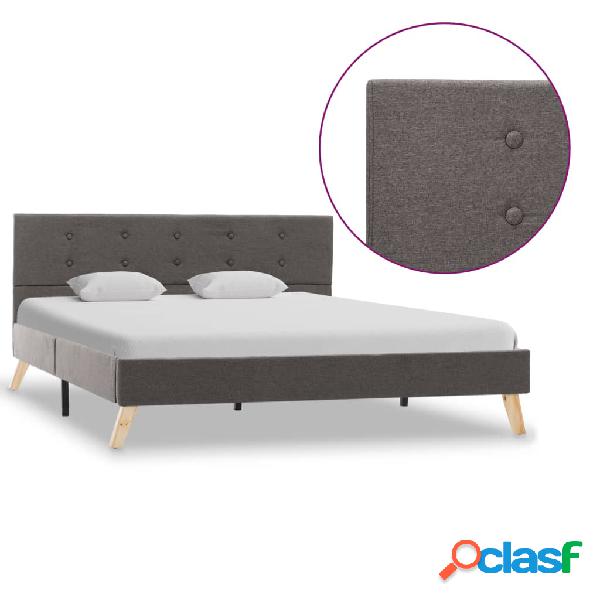 vidaXL Estructura de cama de tela gris topo 140x200 cm