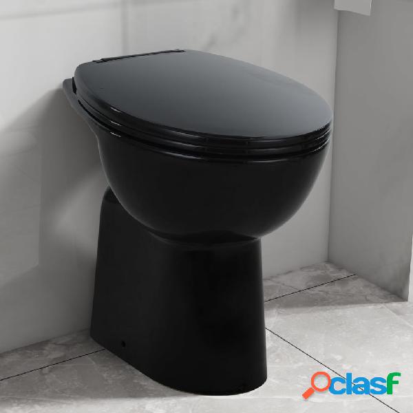 vidaXL Inodoro sin bordes cierre suave 7 cm alto cerámica