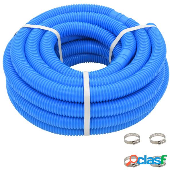 vidaXL Manguera de piscina con abrazaderas azul 38 mm 12 m