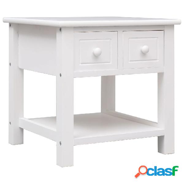 vidaXL Mesa auxiliar madera de Paulownia blanco 40x40x40 cm