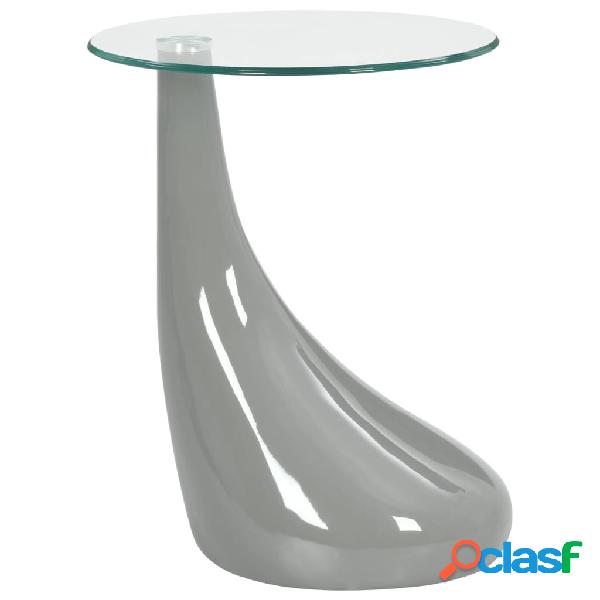 vidaXL Mesa de centro con superficie redonda de vidrio gris