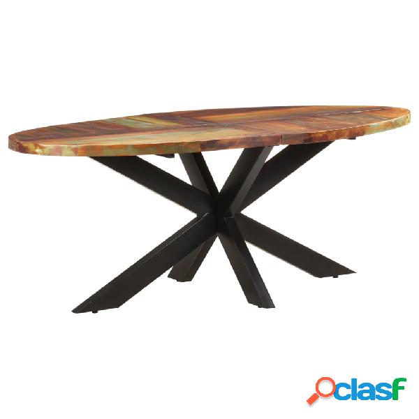 vidaXL Mesa de comedor ovalada madera maciza reciclada