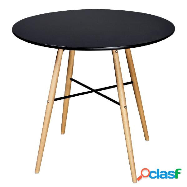 vidaXL Mesa de comedor redonda MDF negra