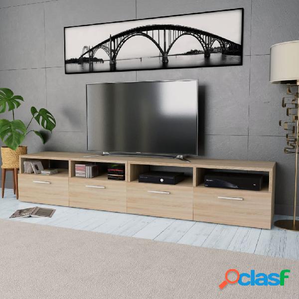vidaXL Mueble de salón para la TV aglomerado 2 pzas roble