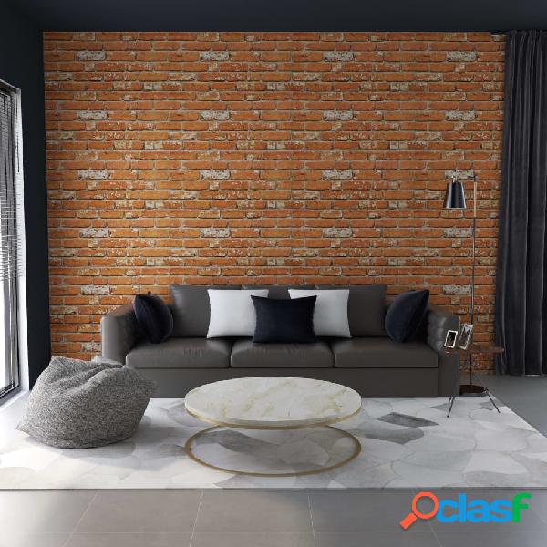 vidaXL Paneles de pared 3D diseño de ladrillo marrón claro