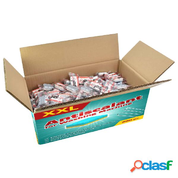 vidaXL Pastillas de detergente de lavadora 200uds contra cal