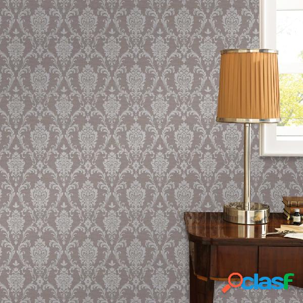 vidaXL Rollos de papel pintado no tejido 2 uds adornos taupe