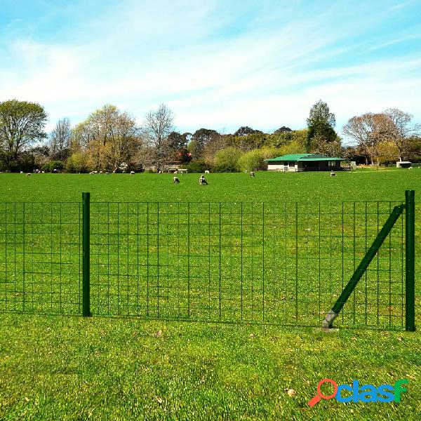 vidaXL Set de euro valla acero verde 10x1 m