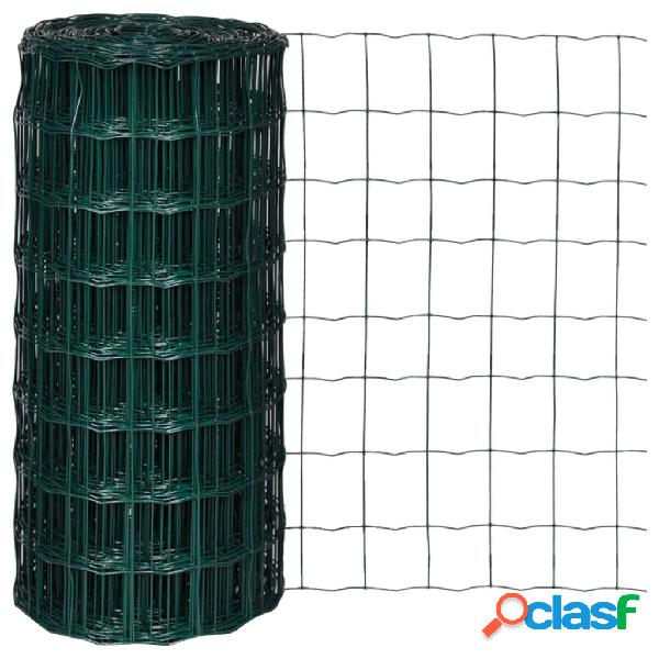 vidaXL Set de euro valla acero verde 25x0,8 m