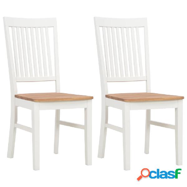 vidaXL Sillas de comedor 2 unidades madera maciza roble