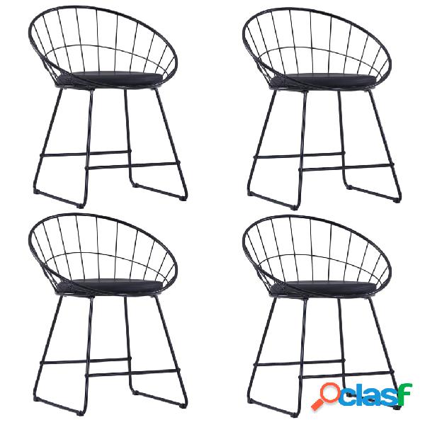 vidaXL Sillas de comedor asientos de cuero sintético 4 uds