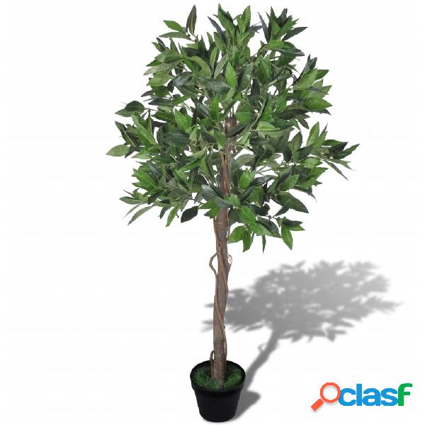 vidaXL Árbol de laurel artificial con maceta, 120 cm de