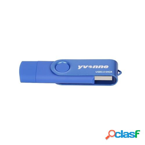 yvonne YT602-3 USB3.0 U Disco giratorio 16GB OTG Unidad