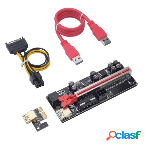 009SPLUS PCI-E Riser Card 1X-16X Cable de extensión con 8