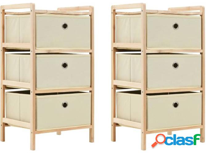 2 Estanterías VIDAXL Almacenaje 3 Cestas en tejido cedro