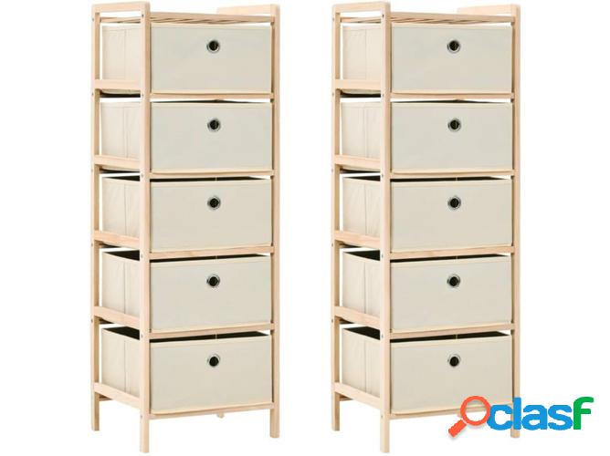 2 Estanterías VIDAXL Almacenaje 5 Cestas en tejido cedro