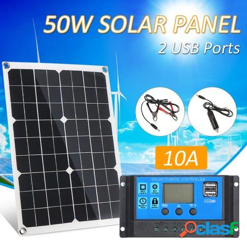 50W DC 5V / 18V Panel solar de doble salida con 2 puertos