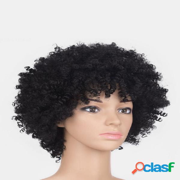 Afro Black Mujer Pelucas de fibra de alta temperatura con