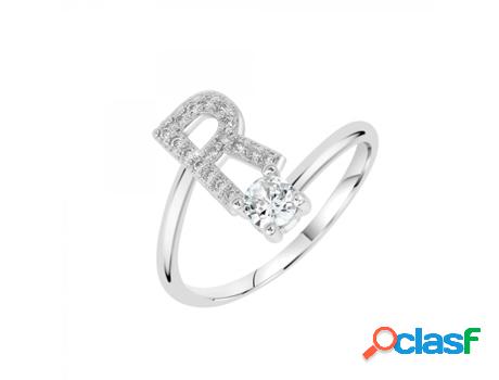 Anillo SC_CRYSTAL Letra (bañado a rodio - 9mm x 6mm)