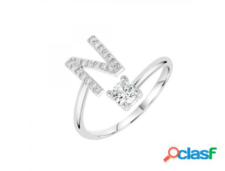 Anillo SC_CRYSTAL Letra (bañado a rodio - 9mm x 7mm)