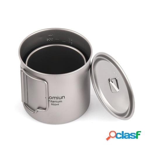 Aomiun Ultralight Titanium Cup Outdoor Portable 2PCS Cup Set