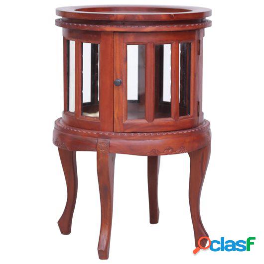 Armario vitrina de madera maciza de caoba marrón 50x50x76