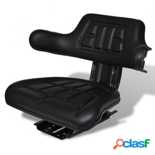 Asiento de tractor con respaldo negro