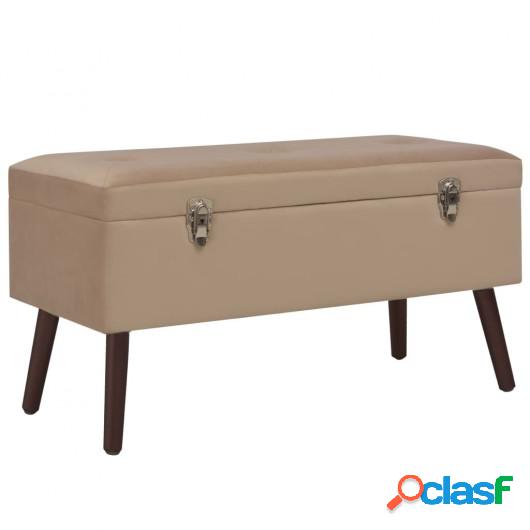 Banco con compartimento de almacenaje terciopelo beige 80 cm